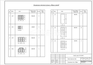 Спецификация окон и дверей