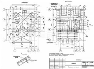 План кровли. План стропил